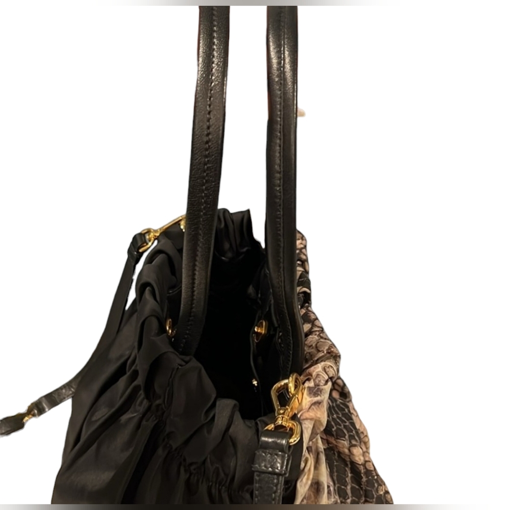 PRADA Python Print Nylon Crossbody Handbag - Picture 16 of 16